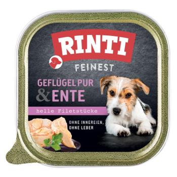 11x150g RINTI Feinest tálcás nedves kutyatáp - Szárnyas pur & kacsa kép
