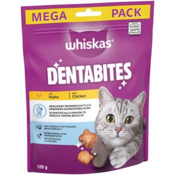 120g Whiskas Dentabites csirke étrend-kiegészítő eledel macskáknak