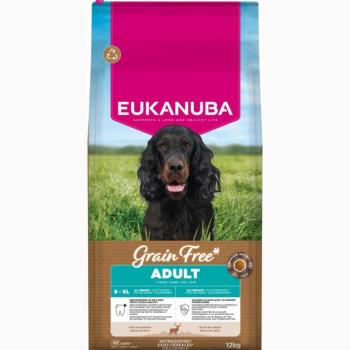 12kg Eukanuba Grain Free Adult vad száraz kutyatáp kép