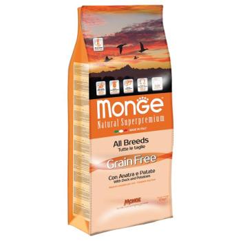 12kg Monge Superpremium Grain Free All Breeds kacsa & burgonya száraz kutyatáp kép