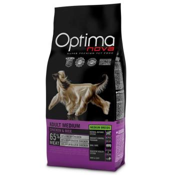12kg Optimanova Medium Adult csirke & rizs száraz kutyatáp kép