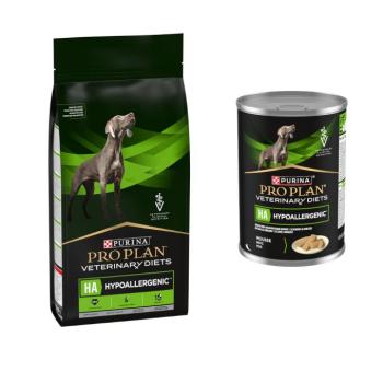 12kg PURINA PRO PLAN Veterinary Diets Hypoallergenic száraz kutyatáp+400g nedvestáp ingyen kép