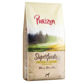 12kg Purizon Superfoods csirke heringgel, burgonyával és almával száraz kutyatáp kép