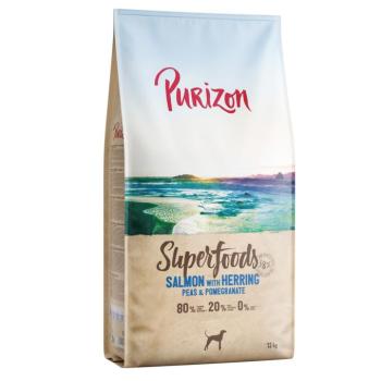 12kg Purizon Superfoods lazac heringgel, borsóval és gránátalmával száraz kutyatáp kép