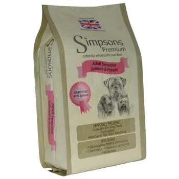 12kg Simpsons Premium Adult Sensitive lazac & burgonya száraz kutyatáp kép
