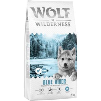 12kg Wolf of Wilderness Junior "Blue River" lazac - gabonamentes száraz kutyatáp kép