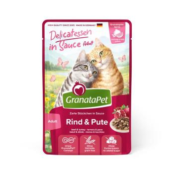 12x100g GranataPet Delicatessen szószban Marha & pulyka nedves macskatáp kép