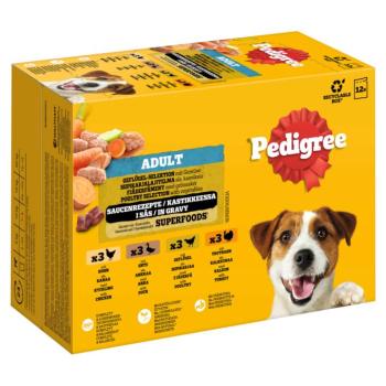 12x100g Pedigree Adult szárnyasválogatás szószban nedves kutyatáp kép