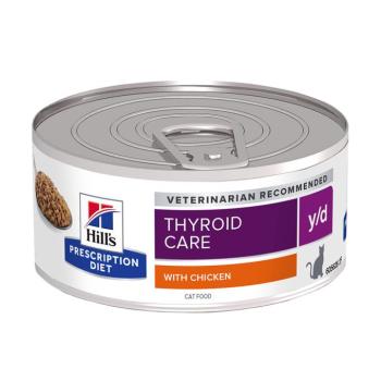 12x156g Hill's Prescription Diet y/d Thyroid Care csirke nedves macskatáp kép