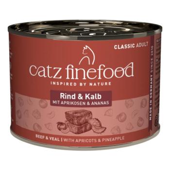 12x200g catz finefood Marha & borjú nedves macskatáp