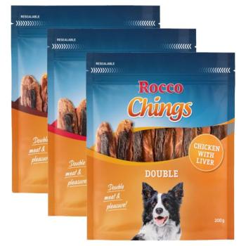 12x200g Rocco Chings Double kutyasnack-Mix: 4-4x csirke & máj, Csirke & bárány, csirke & marha kép