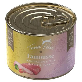 12x200g Terra Felis Famousse nyúl & pulyka nedves macskatáp