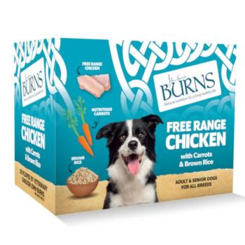 12x395g Burns szabad tartású csirke, sárgarépa & barna rizs nedves kutyatáp kép