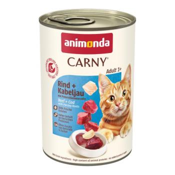 12x400g animonda Carny Adult marha, tőkehal & petrezselyemgyökér nedves macskatáp kép