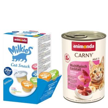 12x400g animonda multihús-koktél nedves macskatáp+20x15g Milkies snack kép