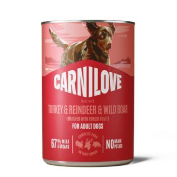 12x400g Carnilove Dog Patá pulyka, rénszarvas & vaddisznó nedves kutyatáp kép