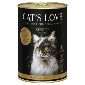 12x400g Cat's Love Senior kacsa nedves macskatáp kép
