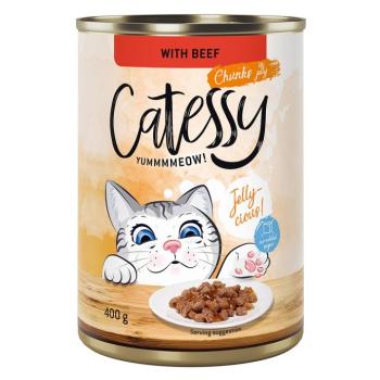 12x400g Catessy falatok marha aszpikban gabonamentes nedves macskatáp kép