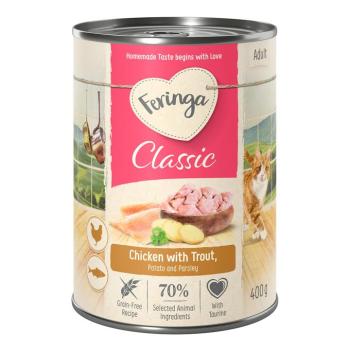 12x400g Feringa Classic Meat Menü Csirke & pisztráng nedves macskatáp kép