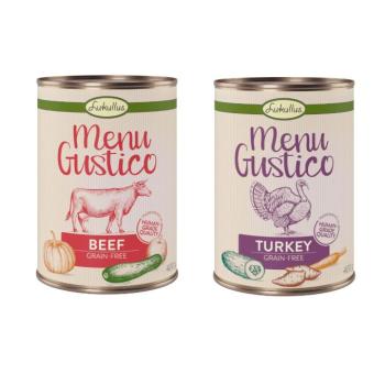 12x400g Lukullus "Menu Gustico" nedves konzerv kutyatáp- Mix: marha & pulyka kép