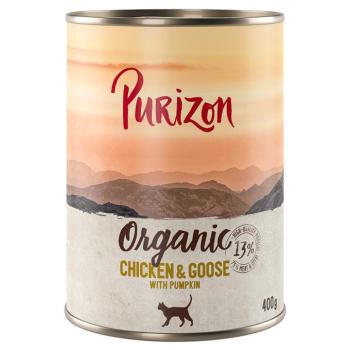 12x400g Purizon Organic Csirke, liba & tök nedves macskatáp kép