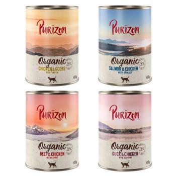 12x400g Purizon Organic nedves macskatáp- Vegyes csomag 4 változattal kép