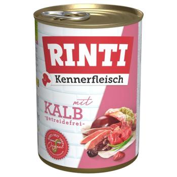 12x400g RINTI ínyenceknek gazdaságos csomag nedves kutyatáp - Borjú kép