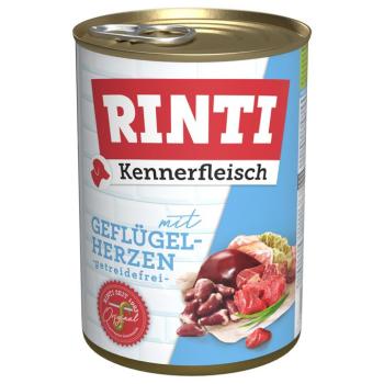 12x400g RINTI ínyenceknek gazdaságos csomag nedves kutyatáp - Szárnyasszív kép