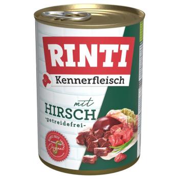 12x400g RINTI ínyenceknek gazdaságos csomag nedves kutyatáp - Szarvas kép