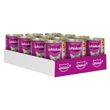 12x400g Whiskas 1+ szárnyas pástétomban nedves macskatáp konzerv kép