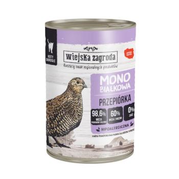 12x400g Wiejska Zagroda Cat Monoprotein fürj nedves macskatáp kép