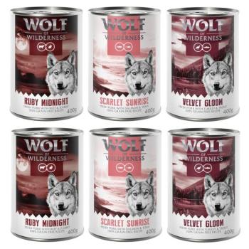 12x400g Wolf of Wilderness "RED Meat" nedves kutyatáp vegyesen kép
