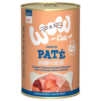 12x400g WOW Cat Adult csirke & lazac nedves macskaeledel kép