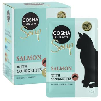 12x40g Cosma Soup Lazac & cukkini étrend-kiegészítő macskáknak kép