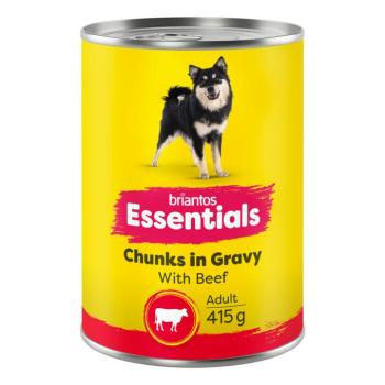 12x415g Briantos Essentials Chunks szószban marha nedves kutyatáp