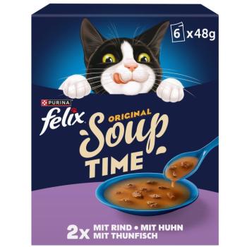 12x48g Felix Soup Time Original vegyes válogatás étrend-kiegészítő eledel macskáknak kép