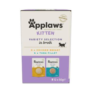 12x50g Applaws Natural Kitten alaplében macskasnack - Csirke- és tonhalválogatás kép