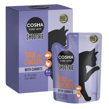 12x50g Cosma Smoothies tonhal, csirke & sárgarépa étrend-kiegészítő eledel macskáknak kép