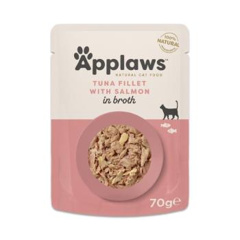 12x70g Applaws tonhal & lazac hallében nedves macskatáp kép