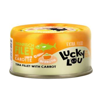 12x70g Lucky Lou Extra Food tonhalfilé & sárgarépa levesben nedves macskaeledel