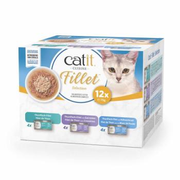 12x75g Catit Cuisine tonhalfilé nedves macskatáp vegyes csomagban kép