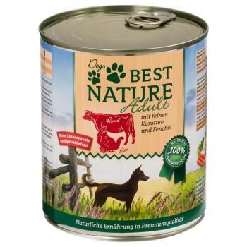 12x800g Best Nature Dog Adult Pulyka, marha & sárgarépa gabonamentes nedves kutyatáp kép
