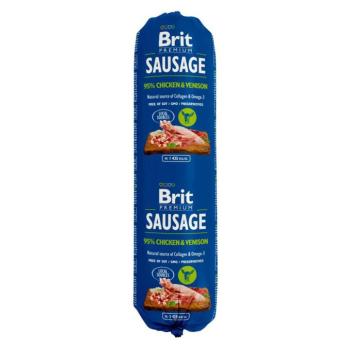 12x800g Brit kutyaszalámi nedves kutyatáp - Csirke & vad kép