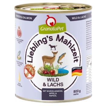 12x800g Liebling´s Mahlzeit nedves kutyatáp-Vad & lazac, zöldséggyökér, édeskömény, alma & repceolaj kép