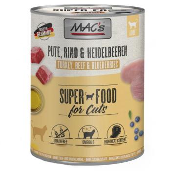12x800g MAC´s Cat Pulyka, marha & áfonya nedves macskatáp kép