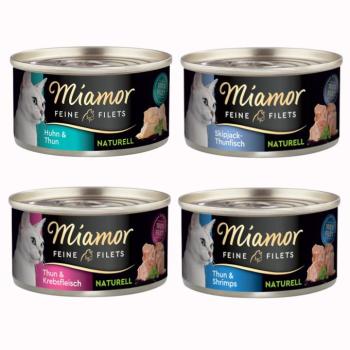 12x80g Miamor Naturelle Feine Filets próbacsomag nedves macskatáp - Vegyes csomag I