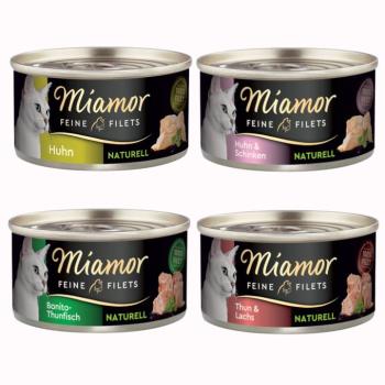 12x80g Miamor Naturelle Feine Filets próbacsomag nedves macskatáp - Vegyes csomag II kép