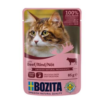 12x85g Bozita falatok aszpikban, tasakos nedves macskatáp- Marha kép
