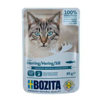 12x85g Bozita falatok szószban, tasakos nedves macskatáp- Hering kép