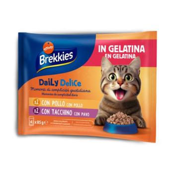 12x85g Brekkies Daily Delice csirke & pulyka aszpikban nedves macskatáp kép